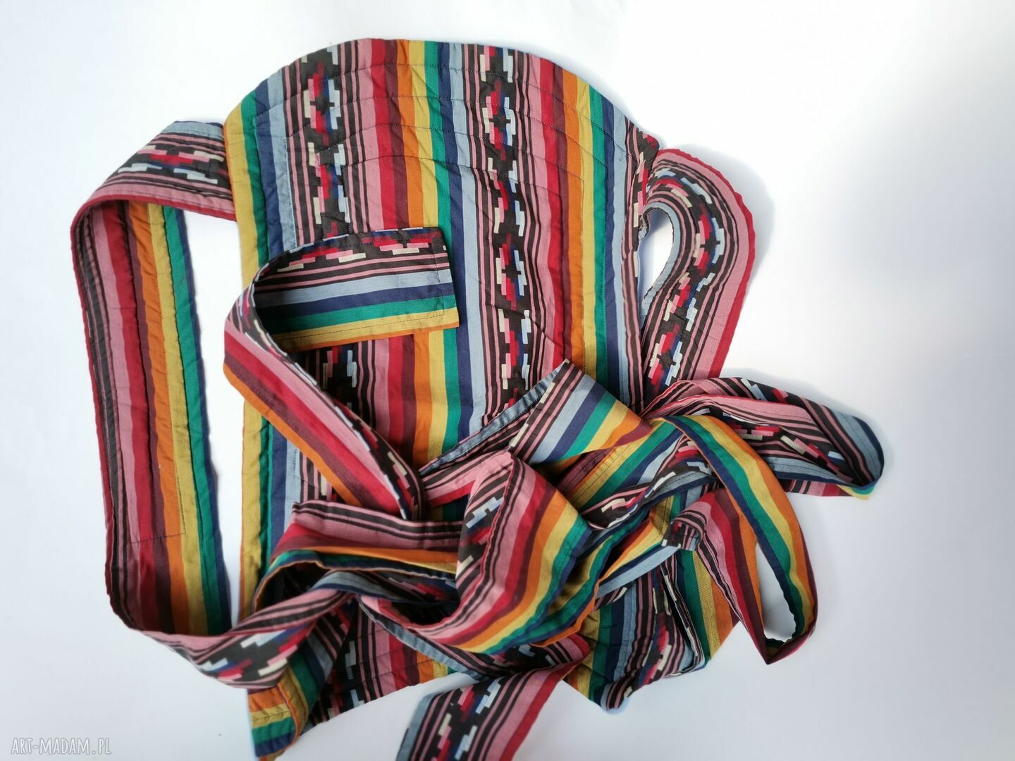 Mei Tai - nosidełko dla dzieci mocowane czterema długimi pasami (handmade), bez elementów sztywnych