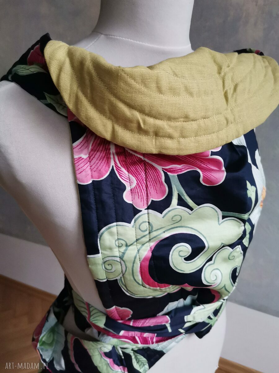 Mei Tai - nosidełko dla dzieci mocowane czterema pasami (boho folk, frędzle)