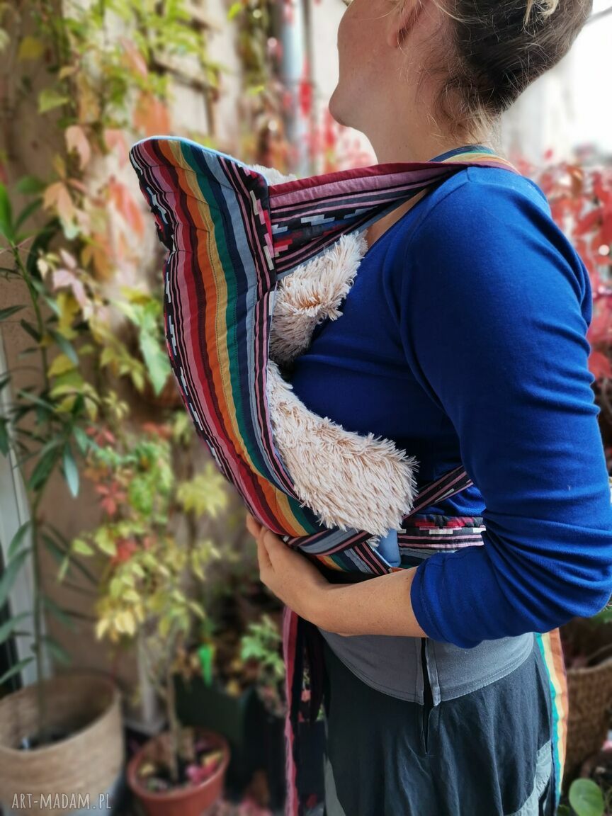 Mei Tai - nosidełko dla dzieci mocowane czterema długimi pasami (handmade), bez elementów sztywnych