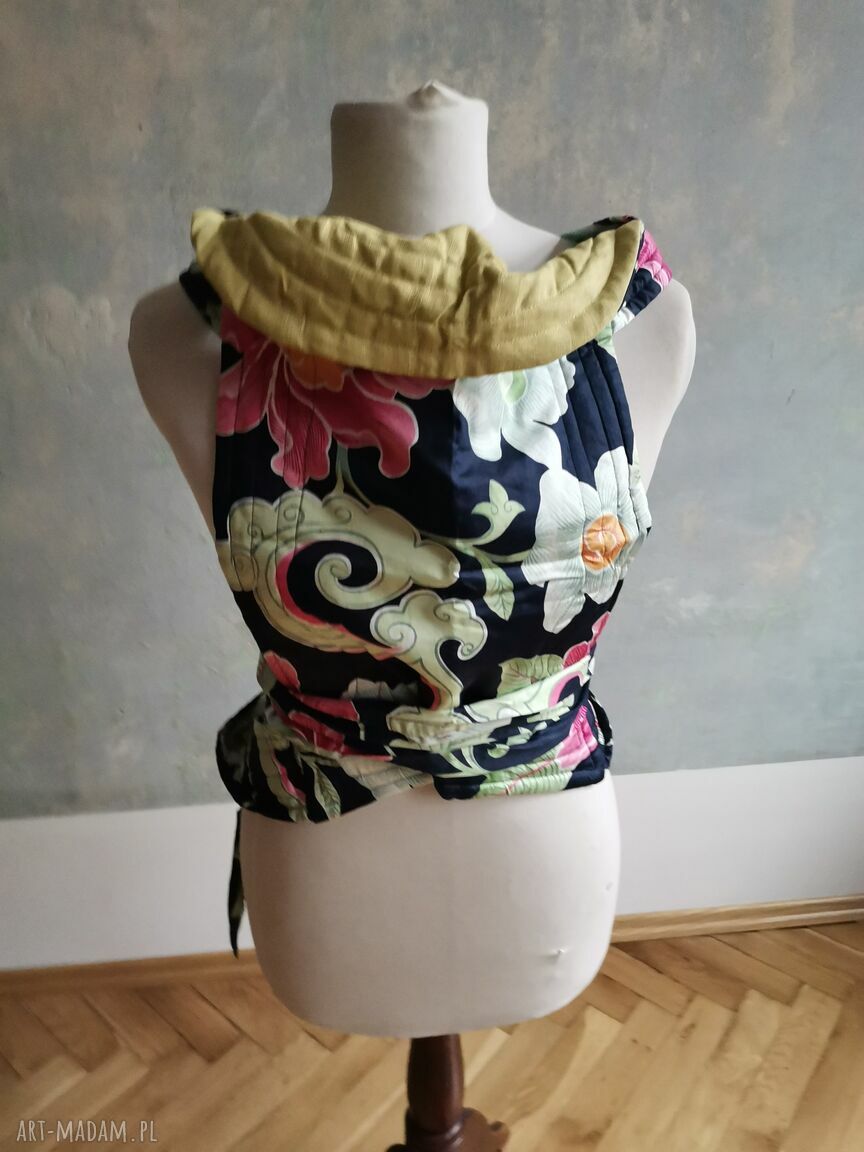 Mei Tai - nosidełko dla dzieci mocowane czterema pasami (boho folk, frędzle)