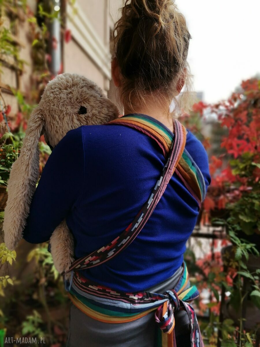 Mei Tai - nosidełko dla dzieci mocowane czterema długimi pasami (handmade), bez elementów sztywnych