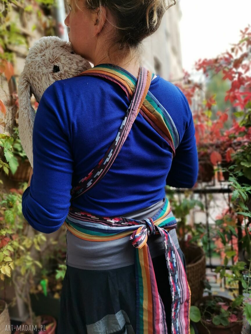 Mei Tai - nosidełko dla dzieci mocowane czterema długimi pasami (handmade), bez elementów sztywnych