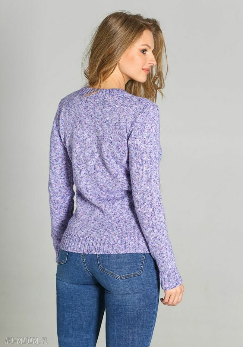 Melanżowy sweter SWE244 - niebieski melanż MKM