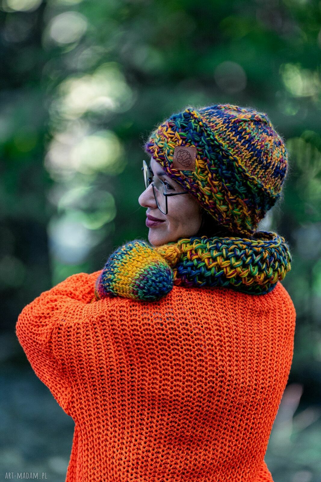 Czapka merino 100% Hope „Kolory” z podszewką bawełnianą