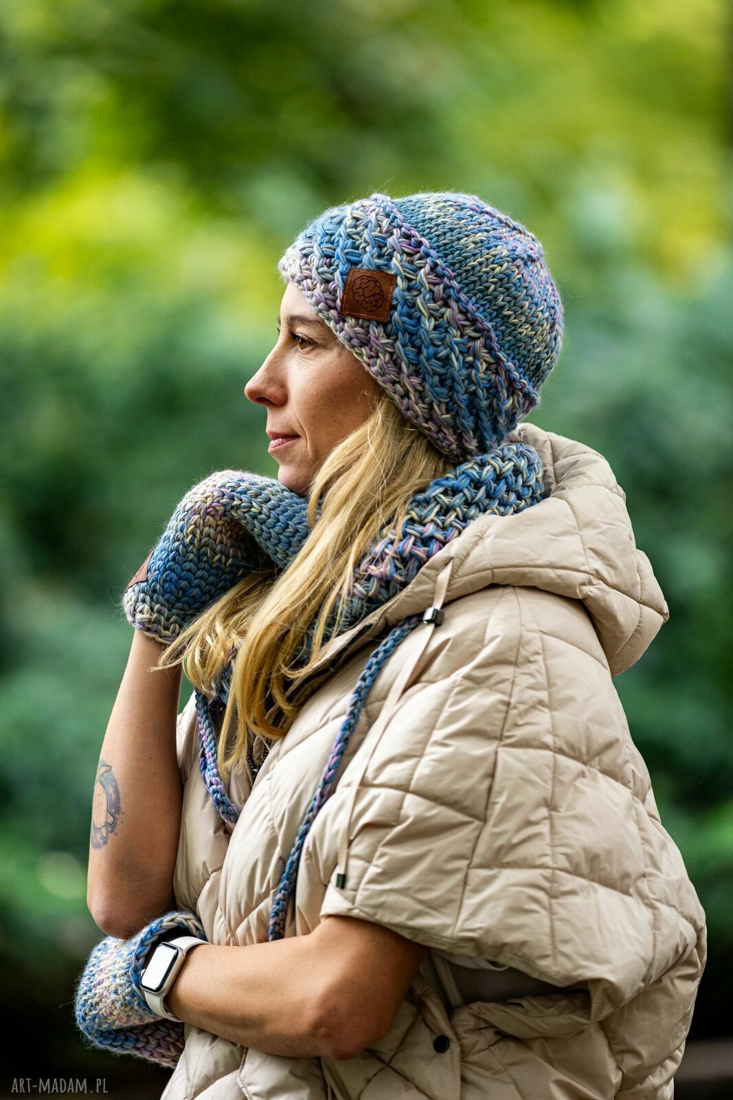 Czapka MERINO 100% Hope „Pastele” z podszewką z bawełny