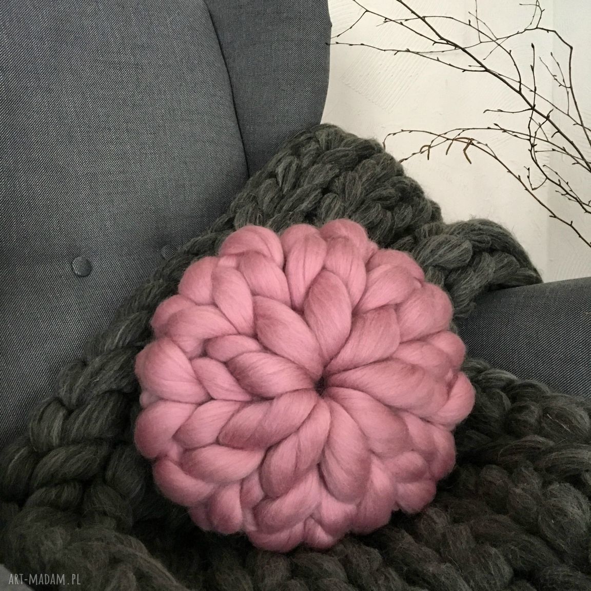 Wełniana poduszka 100% wełna merynosów hand made