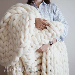 wełniany koc pled chunky blanket