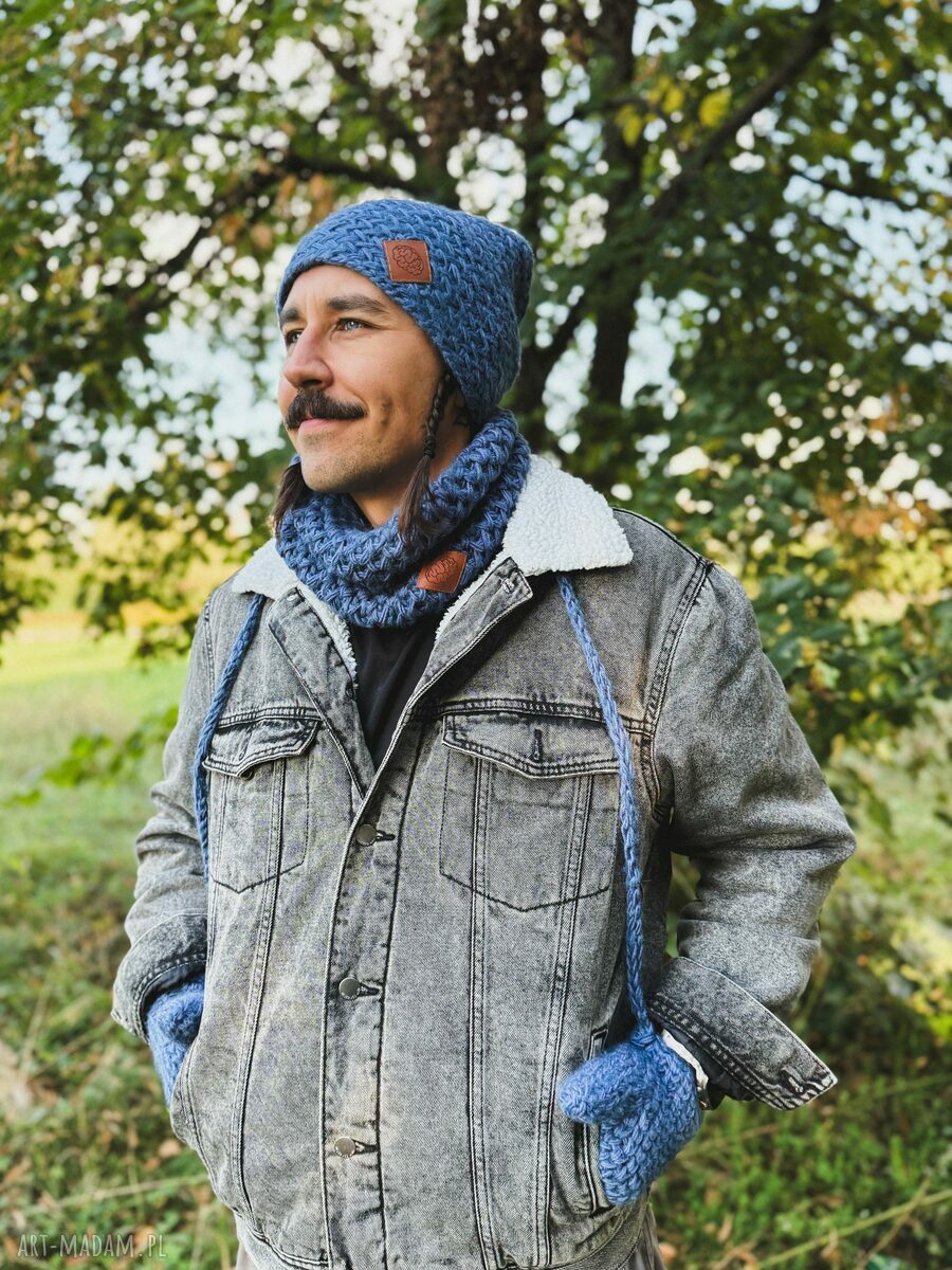 Męska czapka Merino Explorer w ciemnym granacie