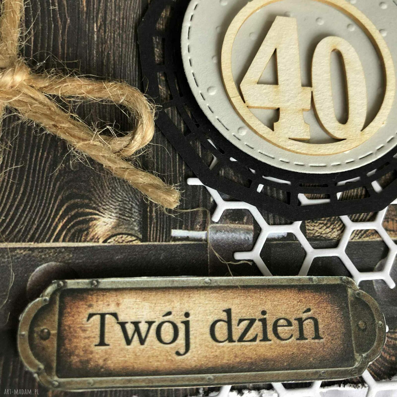 Męska kartka w pudełku - 40-stka, personalizowana pamiątka