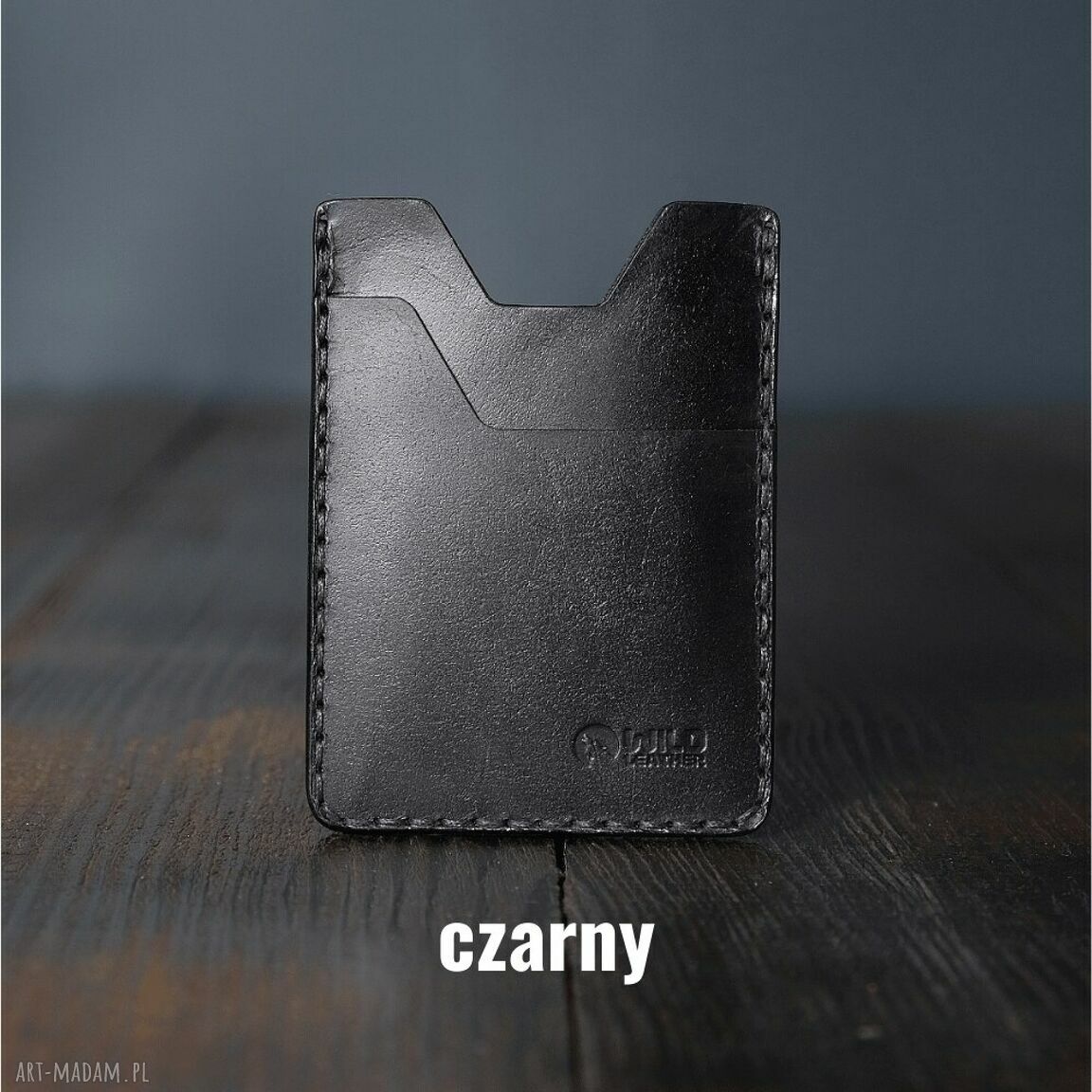 Ręcznie szyty męski portfel skórzany na karty „Chudy” - minimalistyczny i kompaktowy (10x7 cm)