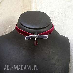 choker - bow ruby-grey