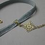 szare naszyjniki aksamitka choker - l. grey /smycz/