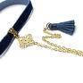 modne naszyjniki choker - navy /smycz/