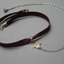 naszyjniki choker /paris/ burgund /smycz /