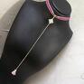 aksamitlka naszyjniki choker - pink /smycz/