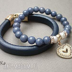 ki ka pracownia dark blue and pearls heart 16 04 15 duo