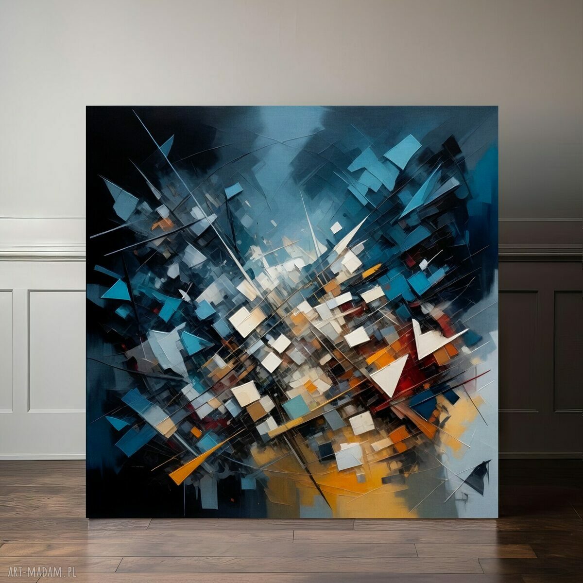 Plakat Metropolia w kwadracie - abstrakcja do salonu 61x91 cm
