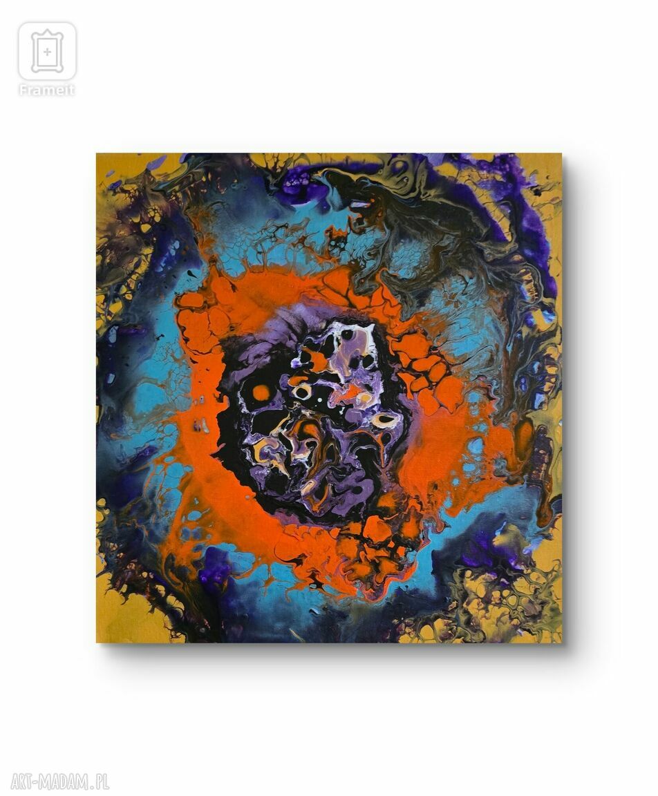 Mgławica Pierścieniowa - obraz akrylowy ręcznie malowany 40x40 cm