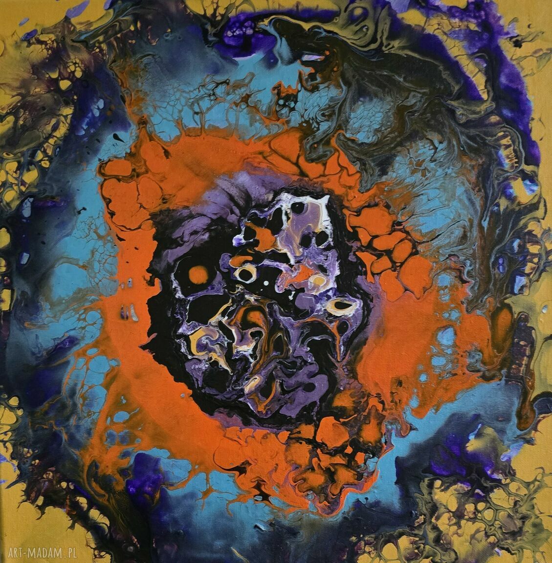 Mgławica Pierścieniowa - obraz akrylowy ręcznie malowany 40x40 cm