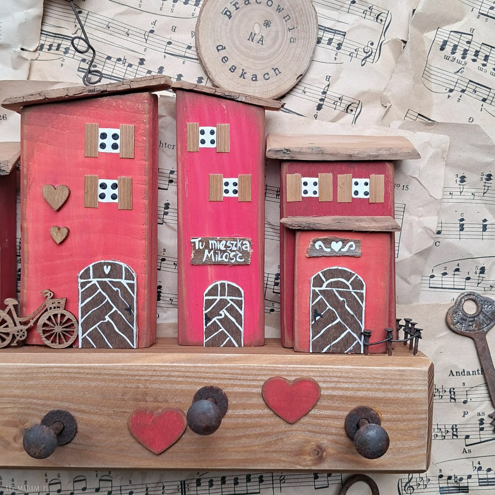 Ręcznie robiony wieszak ścienny handmade