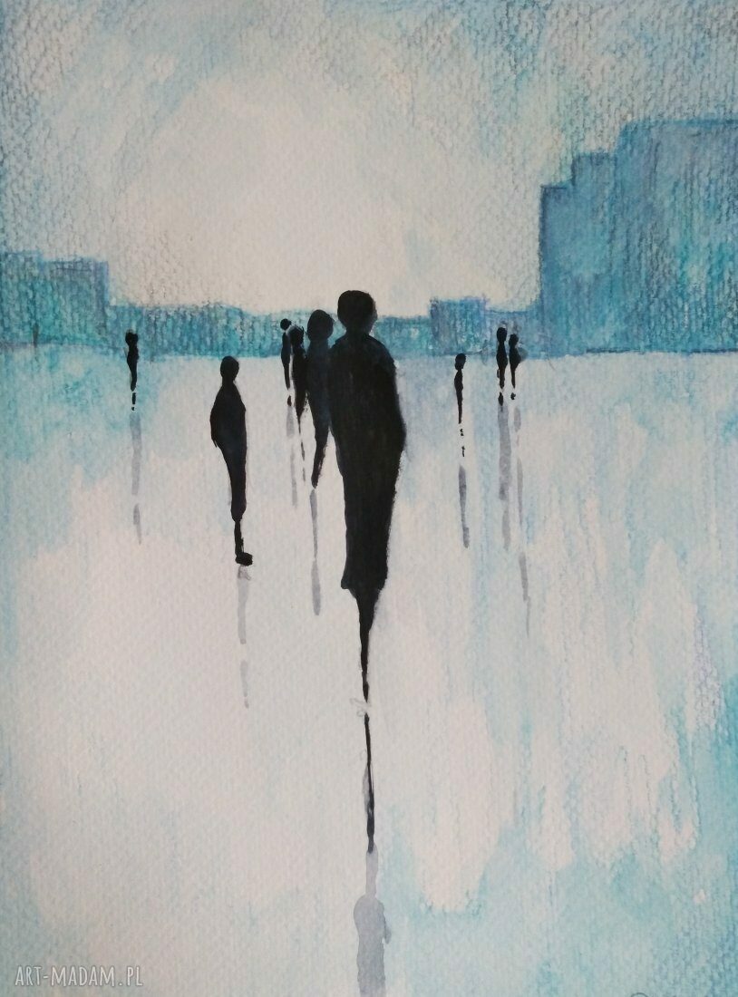 Akwarela „Miasto” 18/24 cm - ręcznie malowana na papierze Fabriano