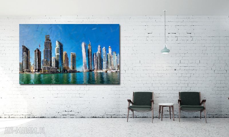 Obraz MIASTO 16 - panorama wieżowców 120x70 cm na płótnie Canvas
