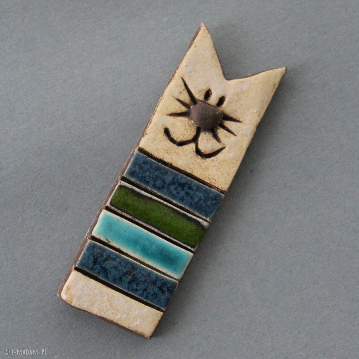 Miau-broszka ceramiczna - minimalistyczny kot