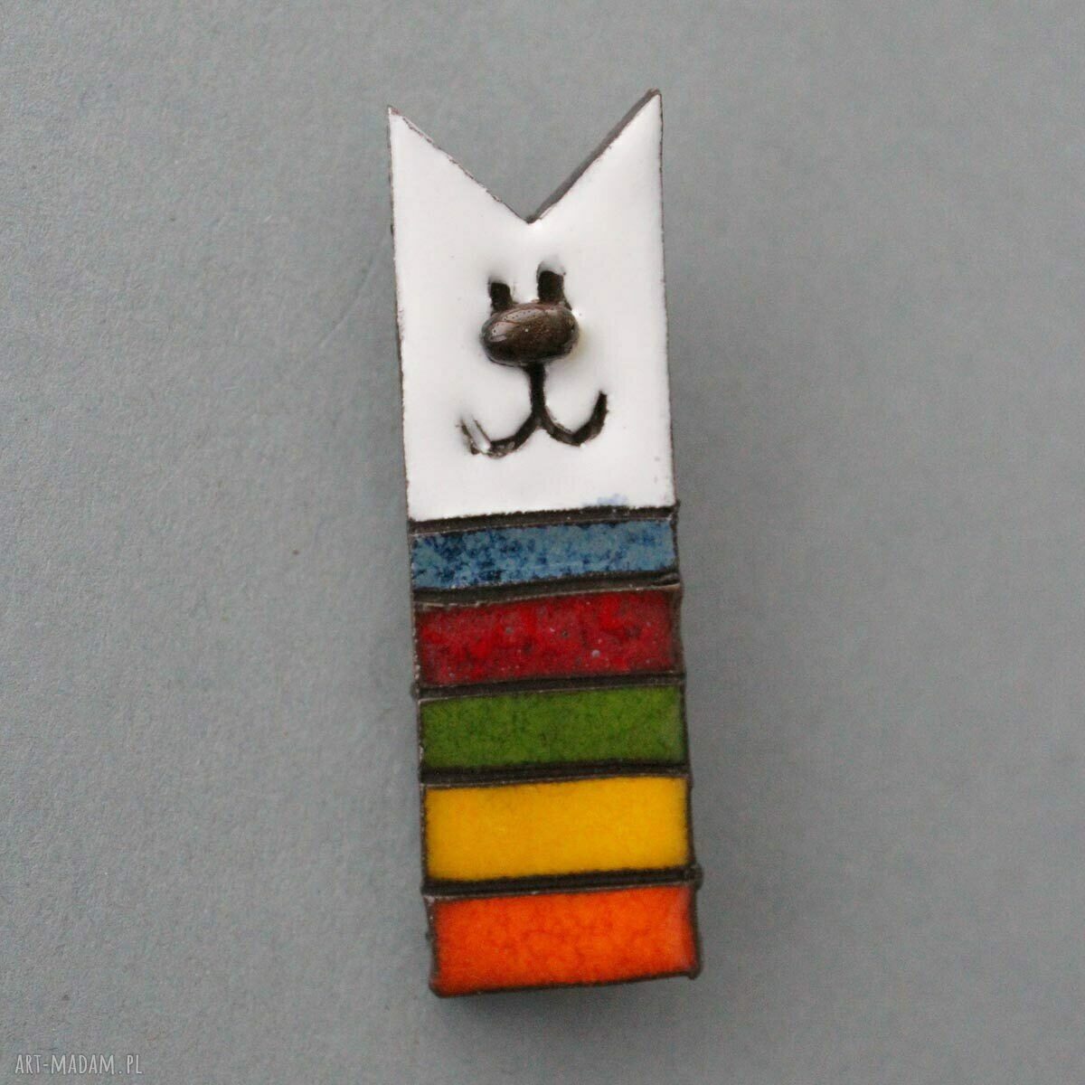 Broszka ceramiczna MIAU - minimalistyczny kot