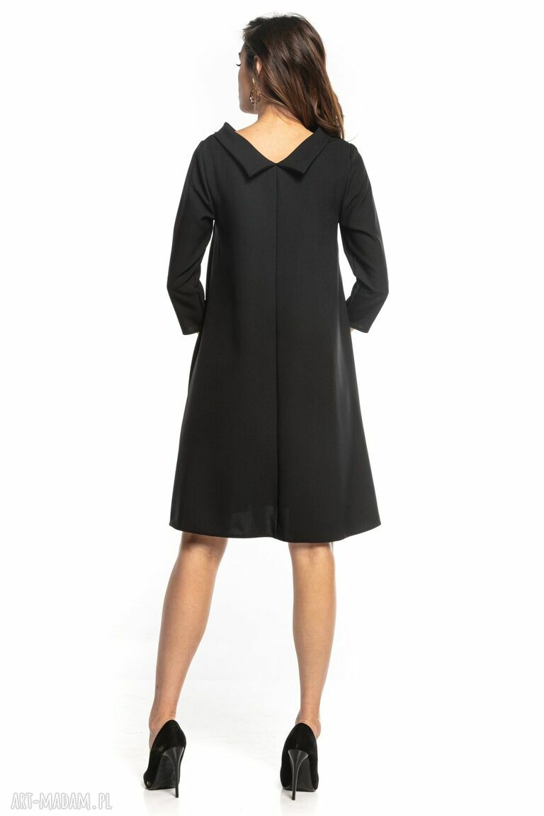 Sukienka midi z kołnierzem T349 - styl Jackie Kennedy
