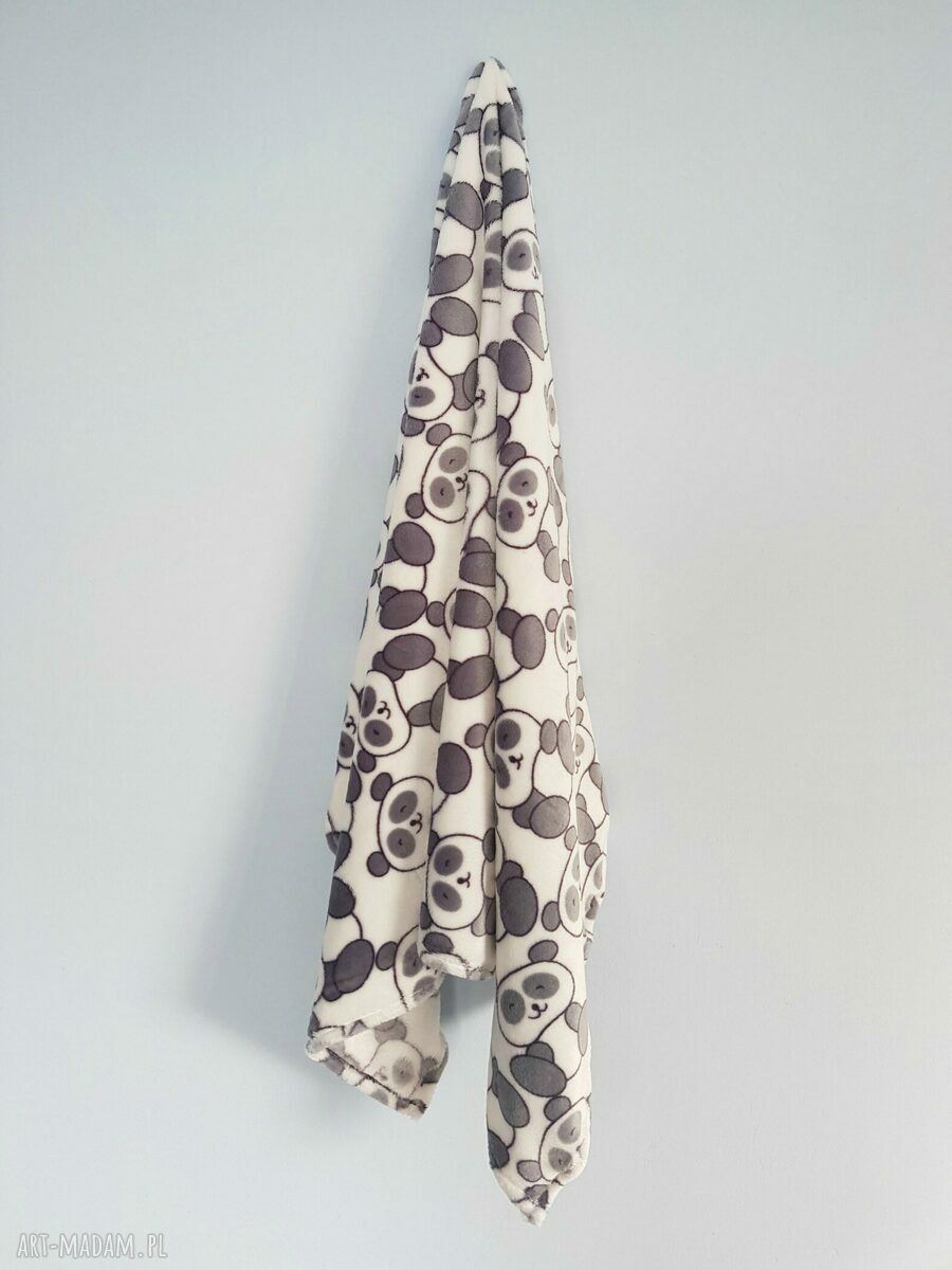 mięciutki kocyk w pandy 80x100 Ręczne wykonanie