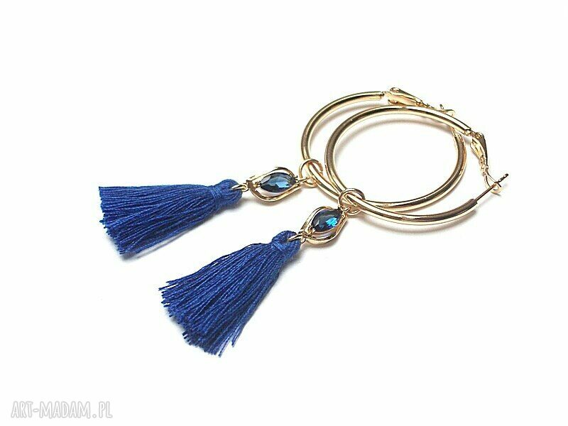 Kolczyki boho z chabrami handmade - ręcznie robione | art-Madam.pl