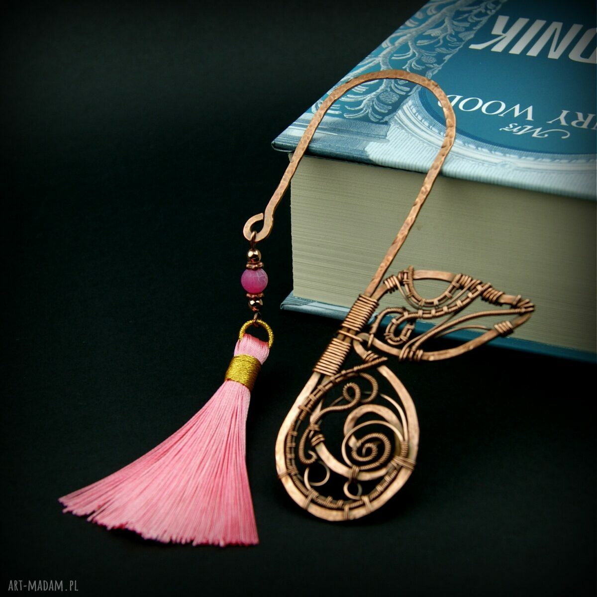 Miedziana zakładka do książki z motylem - wire wrapping
