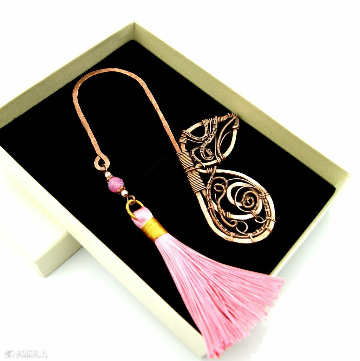 Miedziana zakładka do książki z motylem - wire wrapping