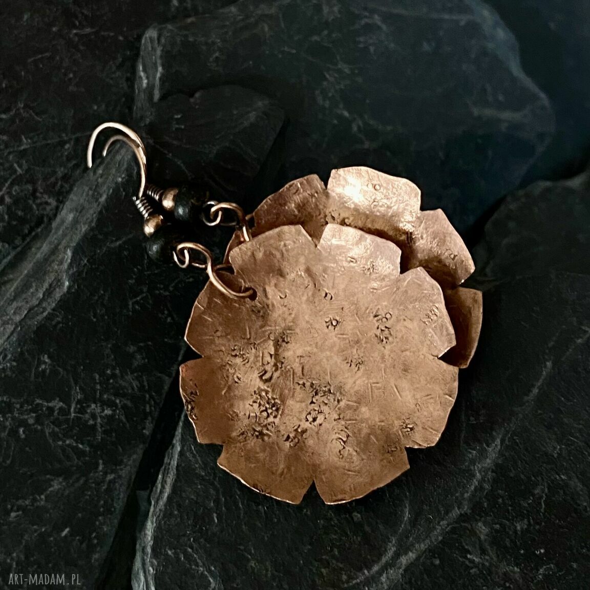 Kolczyki miedziane kwiaty - Yvonne Atelier