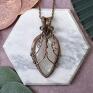 handmade wisiorki miedziany wisiorek wire wrapping z kwarcem z czarnym rutylem #466