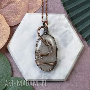 spirit of copper miedziany wisiorek wire wrapping z kwarcem