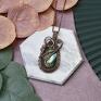 czarne wisior vintage miedziany wisiorek wire wrapping