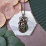 miedziany wisior zielone wisiorek wire wrapping