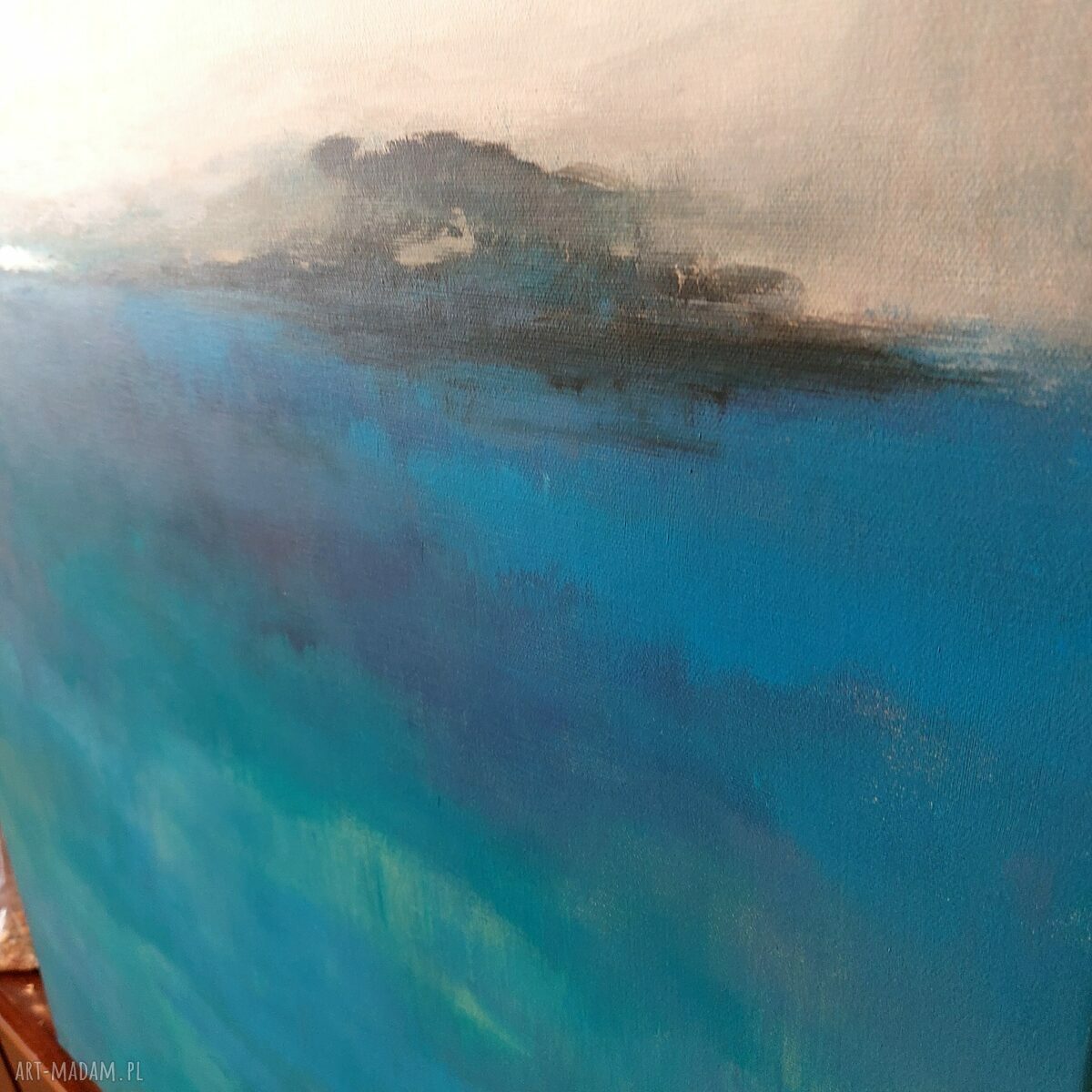 MIEJSCE - obraz akrylowy 70x100 cm (pejzaż turkusowy)