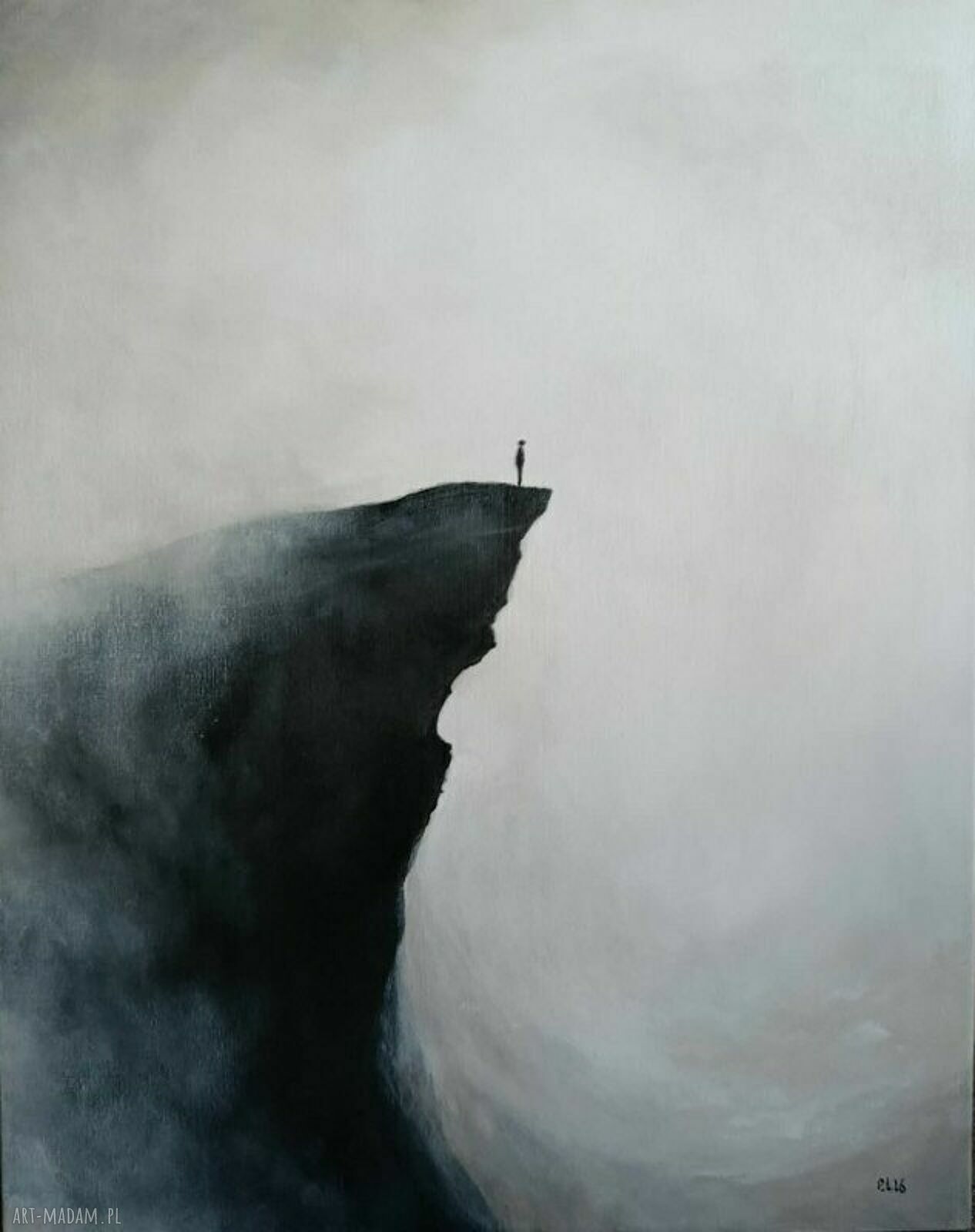 MIEJSCE - nastrojowy obraz akrylowy na płótnie 50 x 40 cm