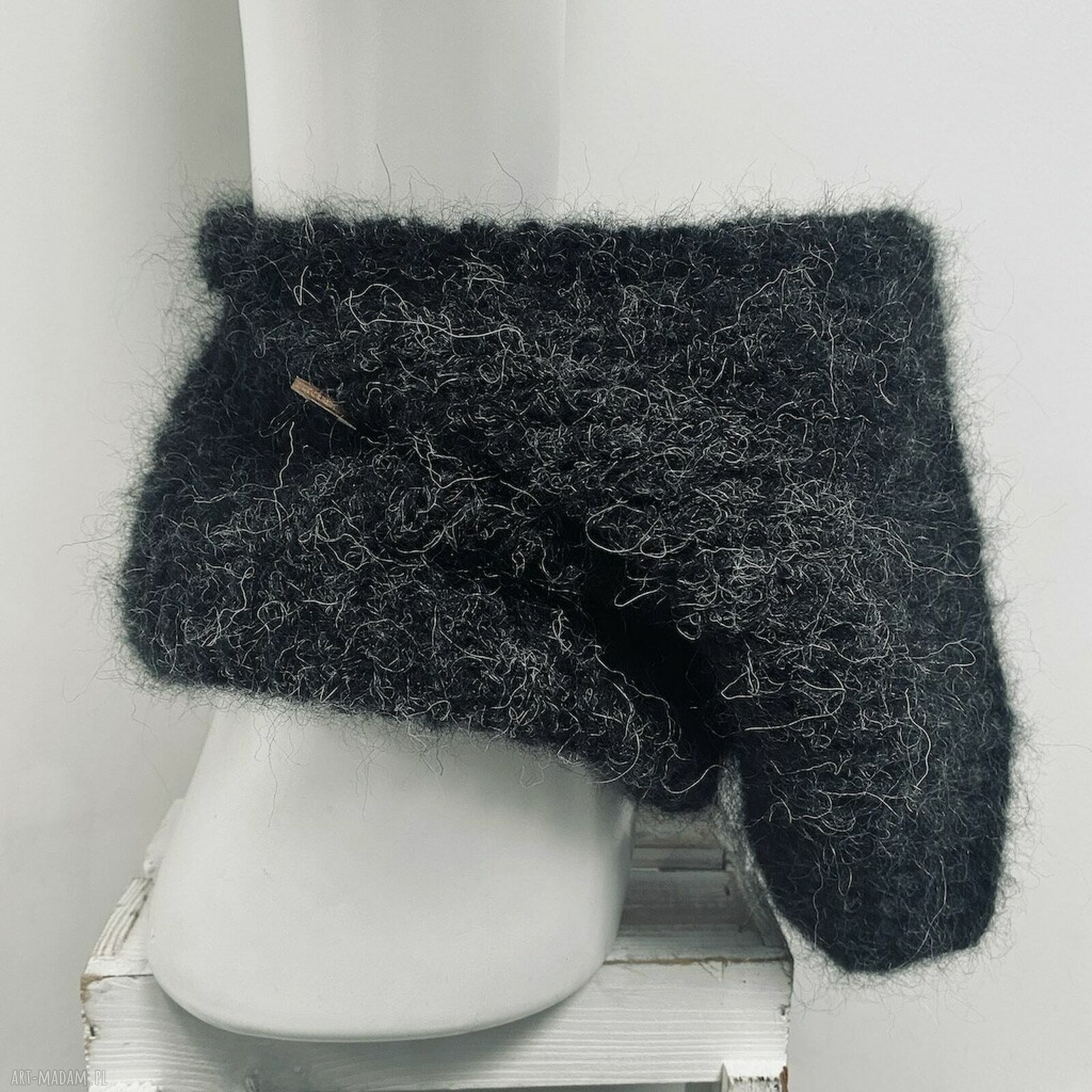 Ręcznie robiona balaclava i kominiarka z alpaki oraz merino