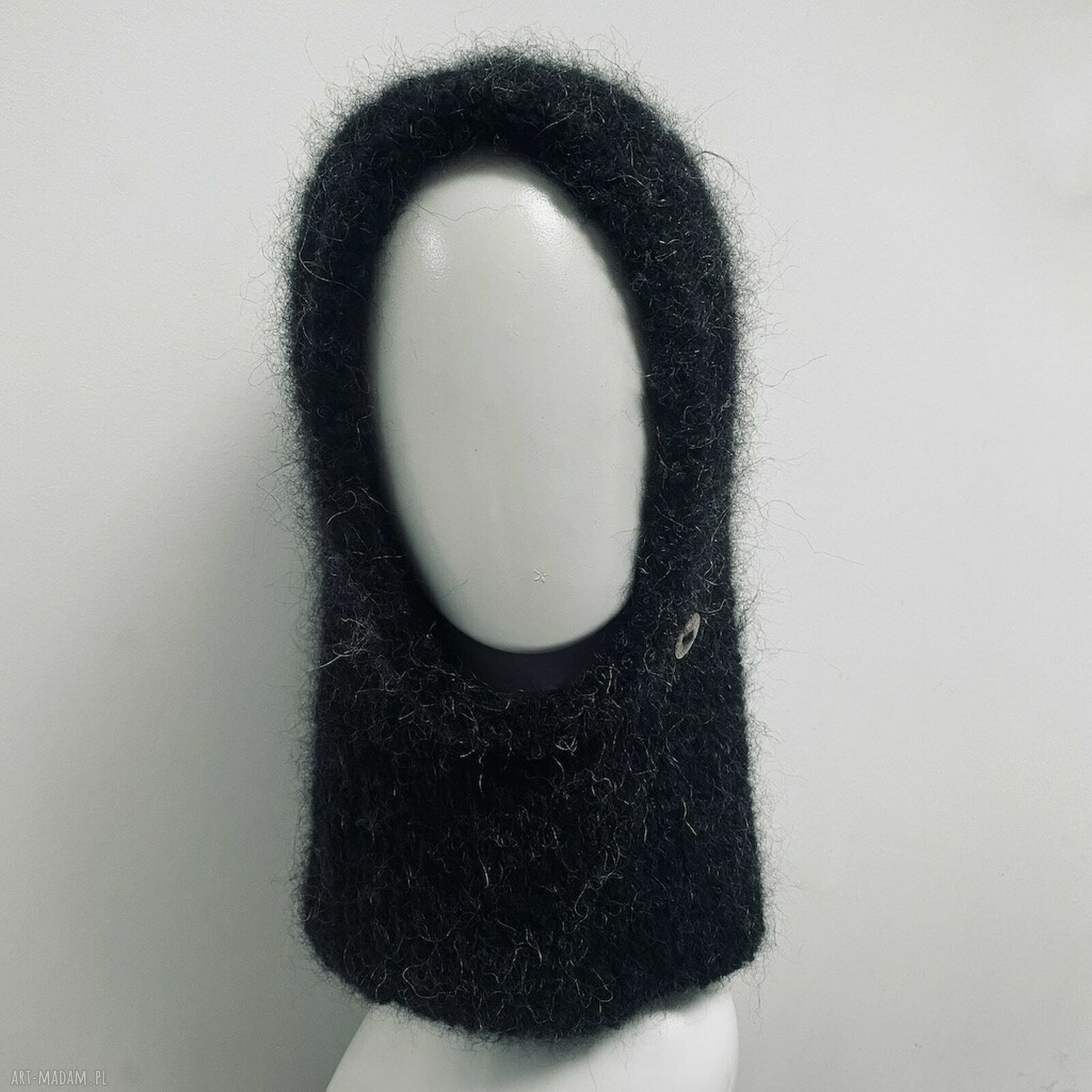 Ręcznie robiona balaclava i kominiarka z alpaki oraz merino