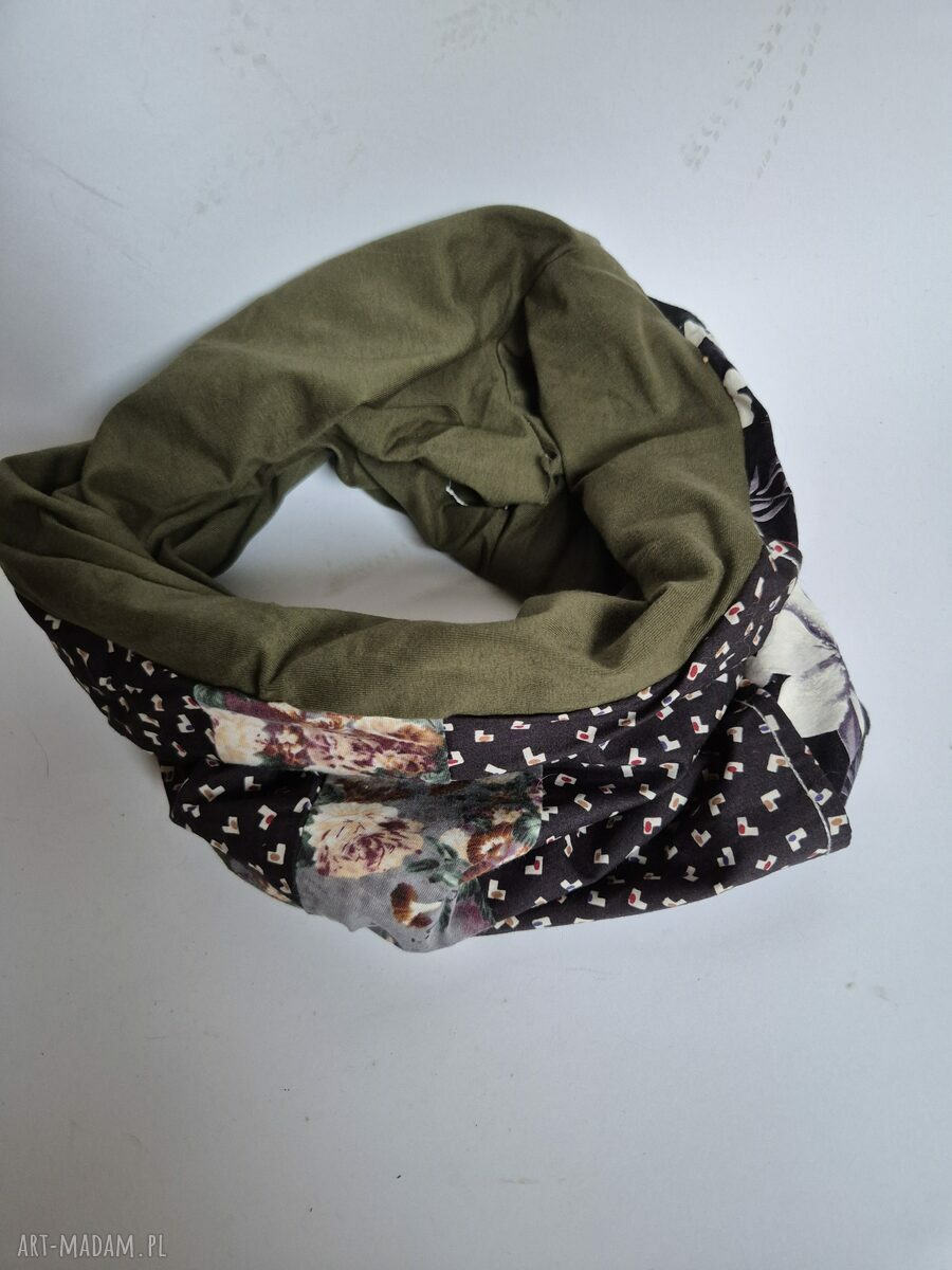 Komin damski patchworkowy - kolorowy, miękki i w stylu boho