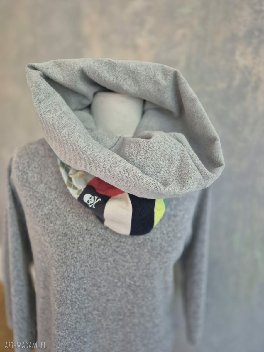 Komin miękki kolorowy na podszewce - ciepło na szyi w stylu boho