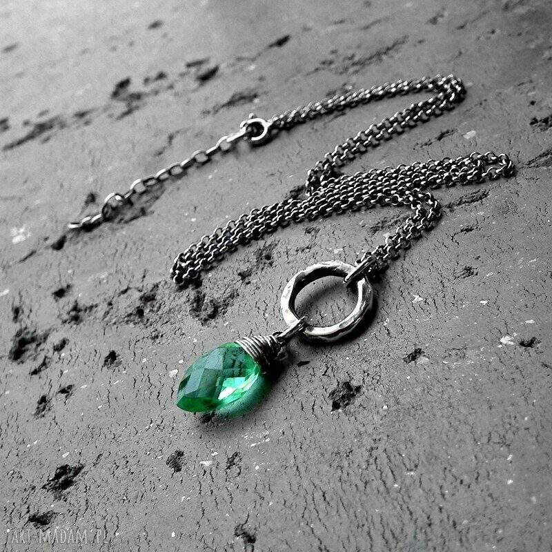 naszyjniki: MIĘTUSEK W SREBRZE NASZYJNIK. ręcznie zrobione