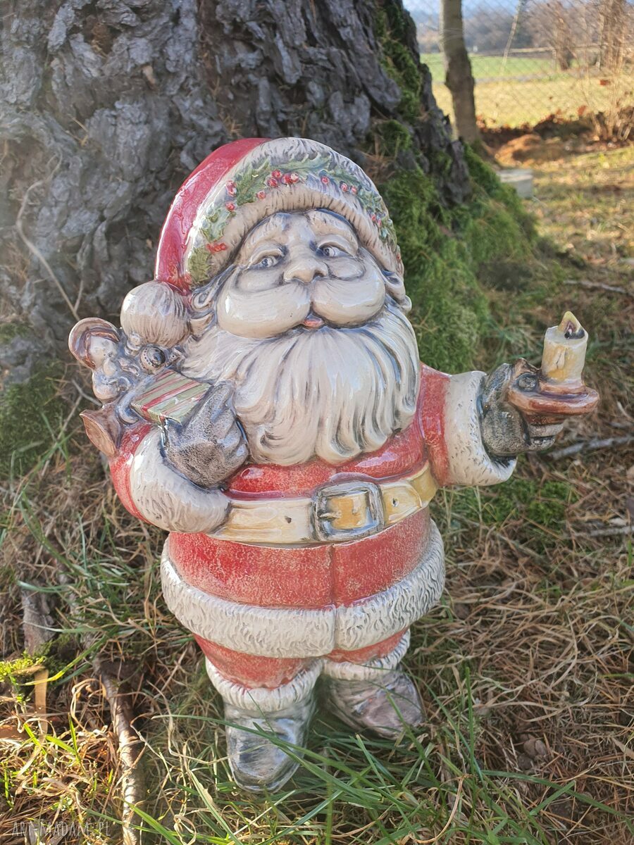 Ceramiczny Mikołaj - otwierany pojemnik na łakocie i świąteczne drobiazgi
