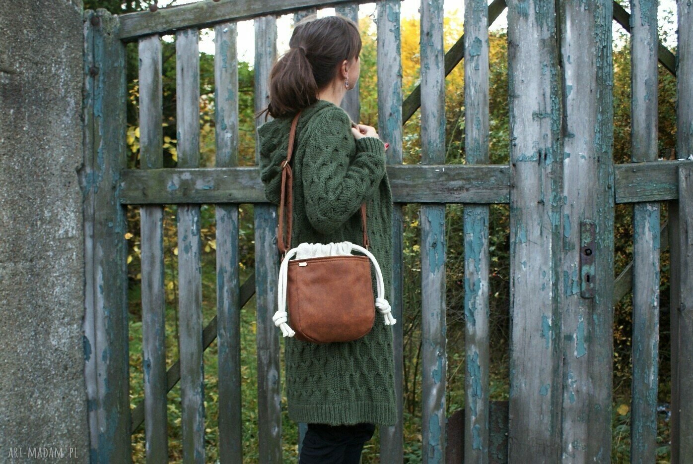 Mikro iks koniak plecionka len hand made