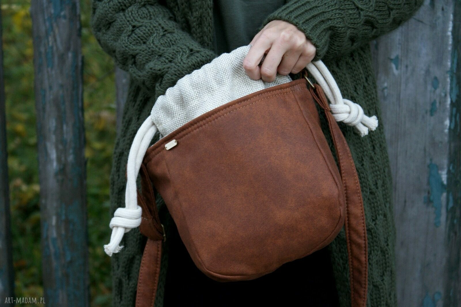 Mikro iks koniak plecionka len hand made