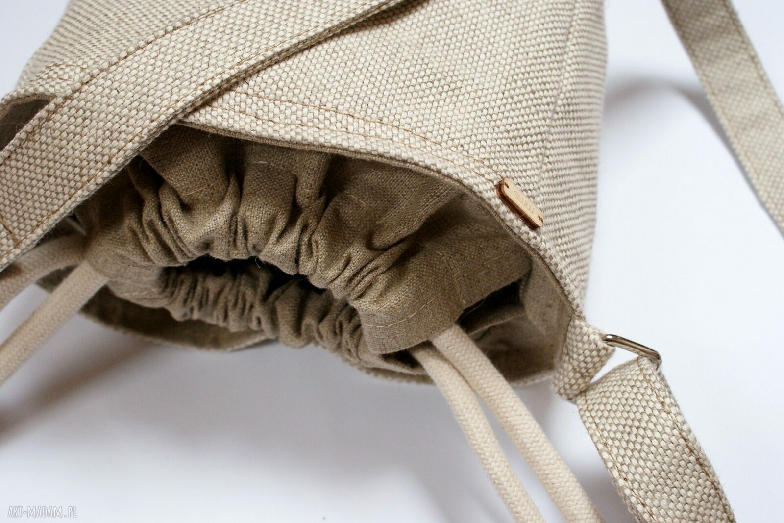 Mikro iks plecionka len Handmade