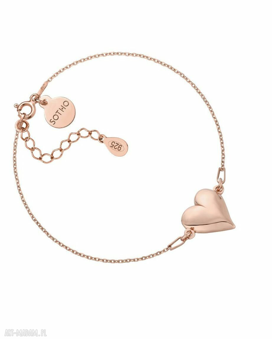 Bransoletka sercem różowego złota serce serduszkiem miłość